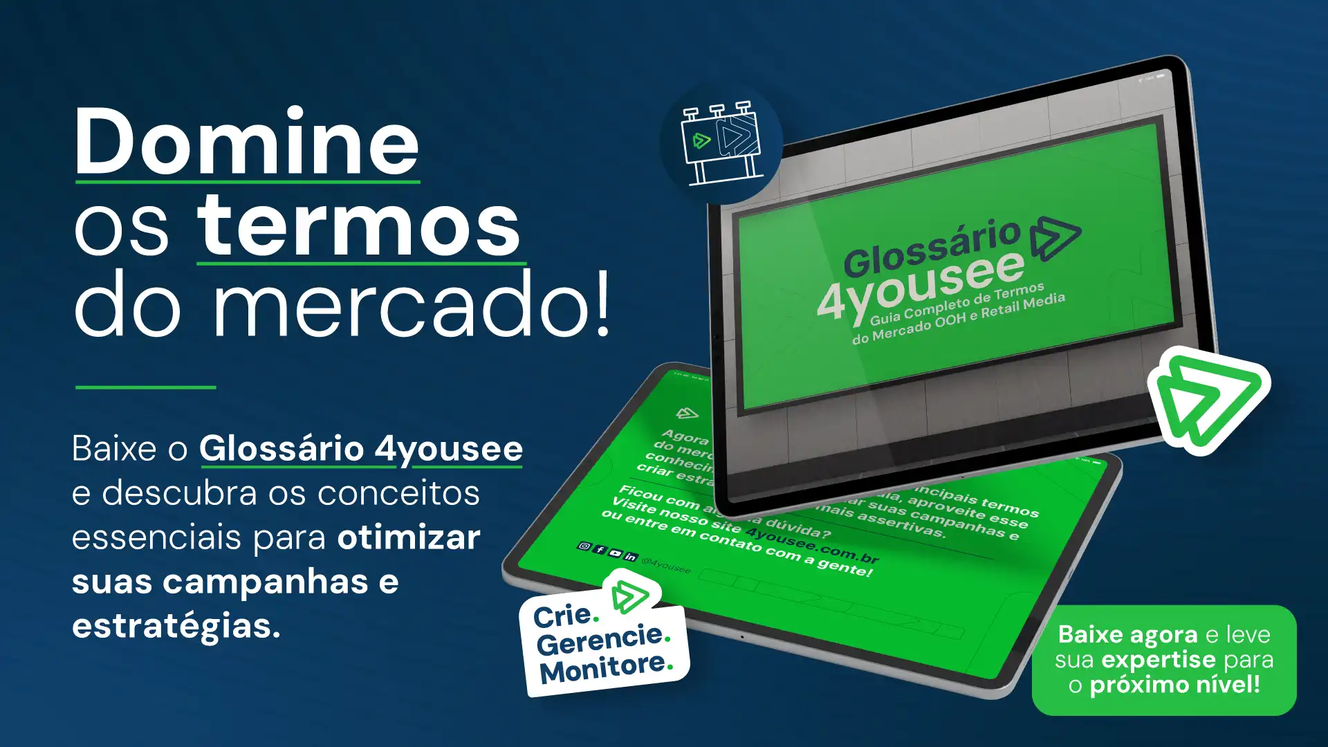 Imagem mostrando o conteúdo do Glossário 4yousee para otimizar estratégias de marketing e dominar os termos do mercado digital.